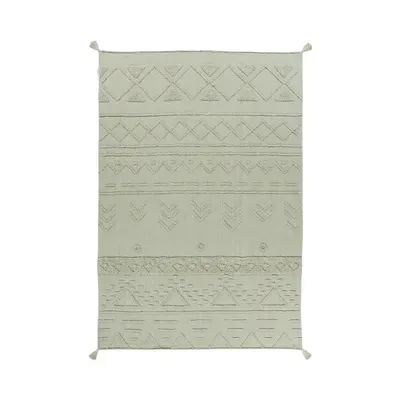 Covor verde deschis lavabil/țesut manual din bumbac 170x240 cm Tribu Olive – Lorena Canals