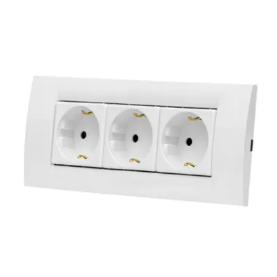 Set priza schuko tripla modulara 3x 16A 230V