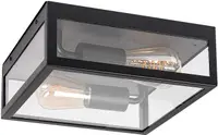 Plafonieră pentru exterior Rabalux - Zaton 7070, IP 23, E 27, 2x60 W max, 230 V, negru mat