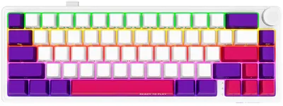 Tastatură mecanică Lorgar - KBP70MW Mini, wireless, Linear, RGB, alb/violet