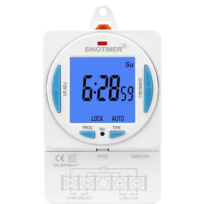Timer, Sinotimer, 200-250VAC, 50/60Hz, 24 de ore, ecran LCD, TM6339H-30D TM6338H-30D