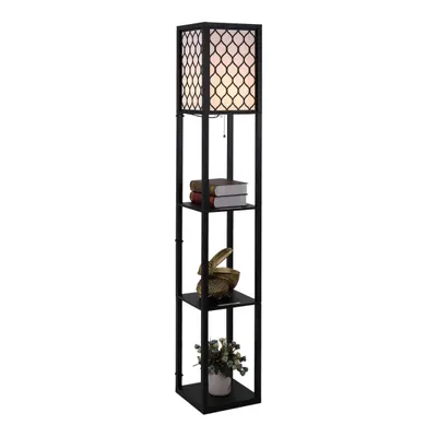 Lampa moderna HOMCOM cu rafturi, lampa de sol neagra | Aosom Romania
