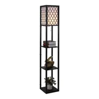 Lampa moderna HOMCOM cu rafturi, lampa de sol neagra | Aosom Romania