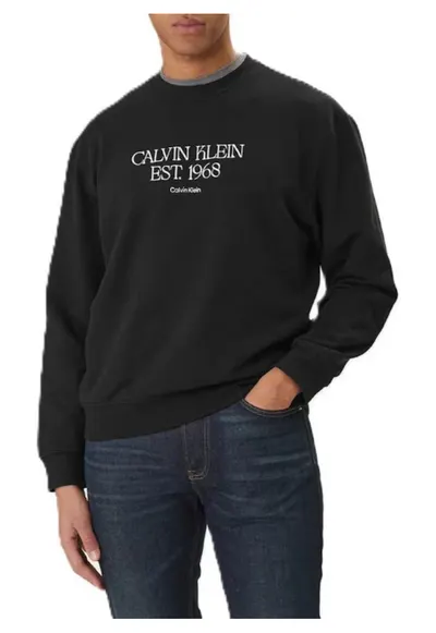 Bluza barbati 350TERRY 1968 NYC GRAPHIC CN - Bumbac - Negru - Negru