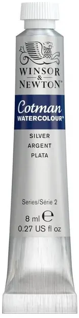 Vopsea pentru acuarelă Winsor & Newton Cotman - Argintiu, 8 ml