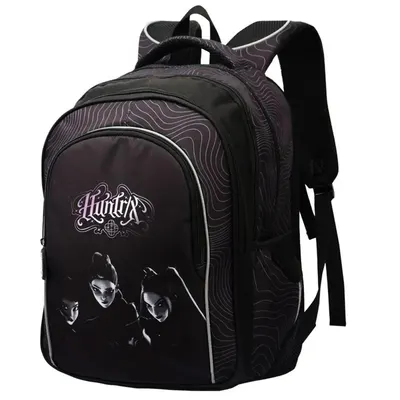 Ghiozdan cu 4 compartimente, St Majewski, K-Pop Demon Hunters, 43 cm, Negru