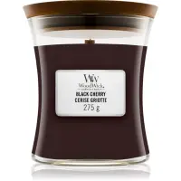 Woodwick Black Cherry lumânare parfumată cu fitil din lemn 275 g