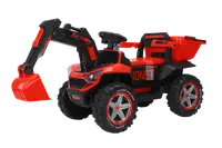 Excavator + bascula electrica Kinderauto Bonet 60W 12V, Telecomanda, culoare Rosie