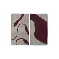 Prosoape burgundy/grej 2 buc. din bumbac organic din frotir 40x55 cm Nova Arte – Mette Ditmer Denmark