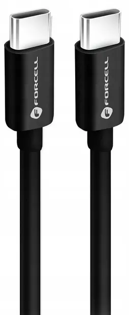Cablu Forcell - F-Energy C338, USB-C/USB-C, 60W, 1 m, negru