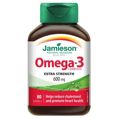 Omega-3 Complete 600 mg, Jamieson | 80 capsule moi