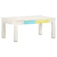 Gossi masuta de cafea, alb, 110x60x45 cm, lemn masiv de mango
