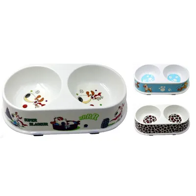 Castron dublu oval melamina 26/14/5 cm