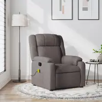 Gossi fotoliu de masaj rabatabil, gri taupe, material textil