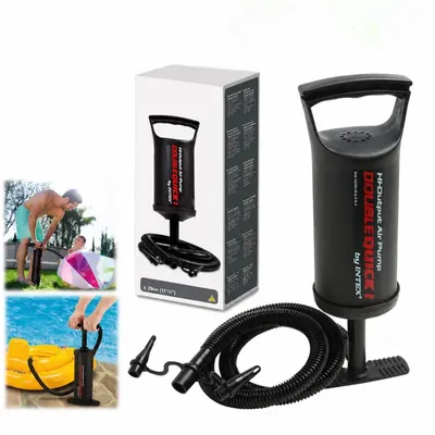 Pompa de Aer Manuală Intex 29.5cm, cu Furtun Flexibil și 3 Duze, pentru Saltele și Gonflabile Engros