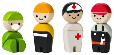 Set 4 jucarii din lemn - Rescue Crew