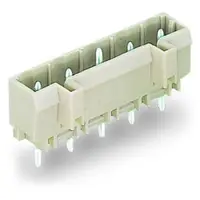 THT male header; 1.0 x 1.0 mm solder pin; straight; 100% protected against mismating; Preceding ground contact; Pin spacing 7.5 mm; 5-pole; light gray