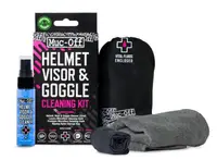Muc-Off Cleaning Wipes Helmet, Visor & Goggle Cleaning Kit Spray & Micro Cloth