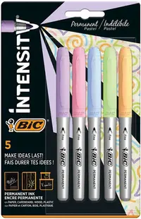 Set markere permanente BIC - Intensity, 1.8 mm, 5 culori pastel