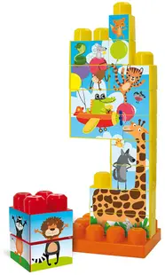 Jucărie de construcție pentru bebeluși Lisciani Giochi - Carotina Baby, animale 3D, portocaliu