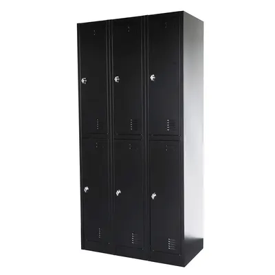 Dulap metalic negru cu dulap - 90x185x45 cm - 6 uși