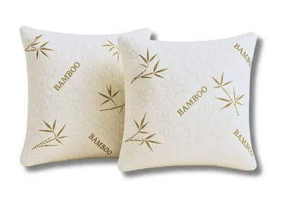 Set 2 perne Somnart Belina Bamboo din microfibra, lavabile la masina 60 x 60 cm