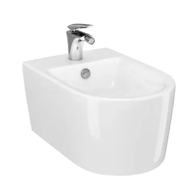 Bideu suspendat Cersanit Inverto K671-002, alb, 35.5 x 52 x 32.5 cm