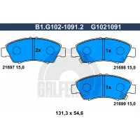 Set placute frana, frana disc GALFER B1.G102-1091.2