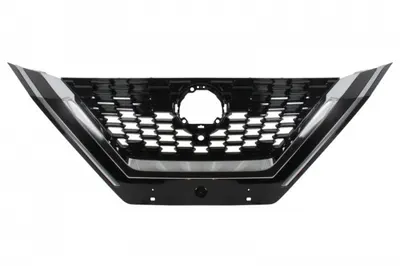 Grila radiator (cu dungi crom; cu orificiu camera, negru) potrivit NISSAN QASHQAI III J12 04.21