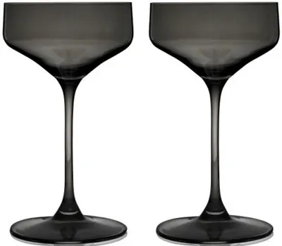 Set de 2 pahare de cocktail coupe Viski - Nouveau, 192 ml, gri fumuriu