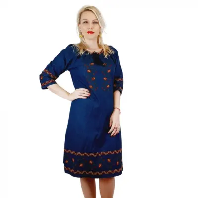 Rochie Traditionala din denim Sara