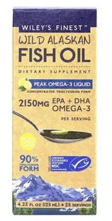Ulei de pește Omega-3, lămâie, 125 ml, Wiley's Finest