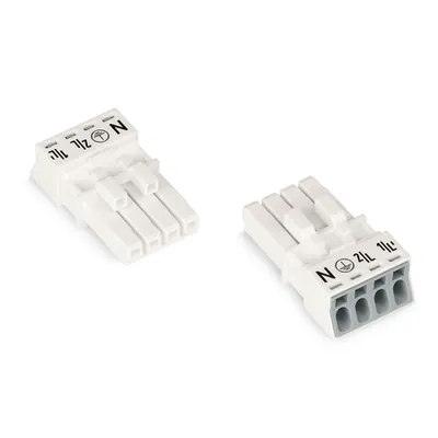 Socket; 4-pole; Cod. A; 1,50 mm²; white