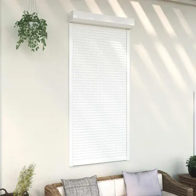 vidaXL Obturator rulant Manual Alb 100 x 210 cm Aluminiu și Poliuretan