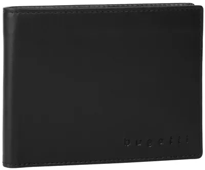 Portofel din piele pentru bărbați Bugatti Super Slim - Negru