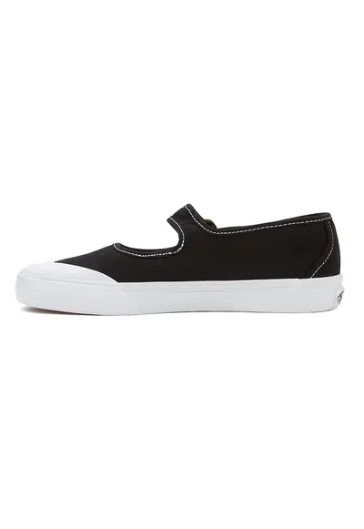 Pantofi Mary Jane de panza cu catarama - Alb/Negru
