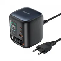 Incarcator Statie Cu Cablu USB-C Acefast Z10, 100W, 1 x USB-A - 2 x USB-C, Negru