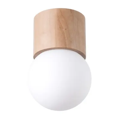 Plafonieră albă/în culoare naturală cu abajur din sticlă ø 12 cm Surtur – Sollux