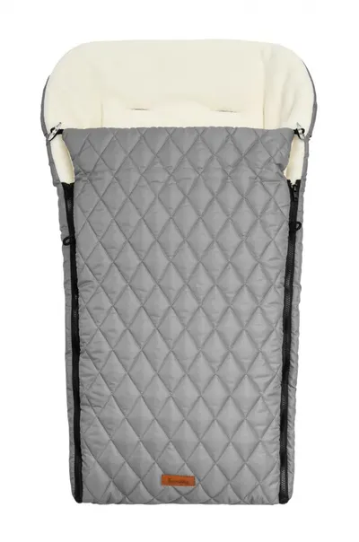 Sac de iarna Sensillo Polar Grey pentru caruciorsanie,cu fermoar,material impermeabil matlasat,orificii pentru centuri de siguranta