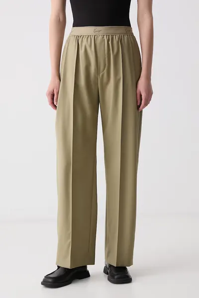 Kenzo pantaloni wide leg pentru femei din lână