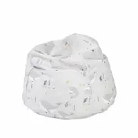 Fotoliu puf, BabyTrold, Markland Pure, Din muselina, Umplutura cu bilute, Husa detasabila, 12 luni+, 30 x 50 cm, Model balenuta, Gri