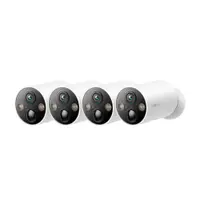 Set camera de supraveghere wireless IP WiFi cu acumulator si iluminare duala TP-Link Full Color Tapo C425, 4 MP, 2.1 mm, IR/lumina alba 15 m, microfon si difuzor, slot card, detectie miscare, control din aplicatie, 4 bucati