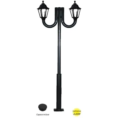 Stalp metalic DECORATIV 4 METRI NOEMI 2X30W LED