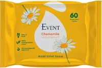 Hârtie igienică umedă cu extract de mușețel Event - 60 buc