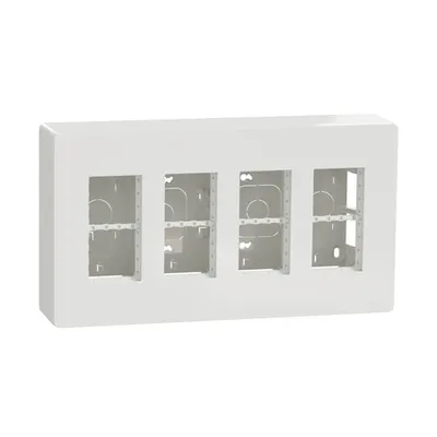 New Unica - statie de lucru - aparenta - 4 x 4 module - alb