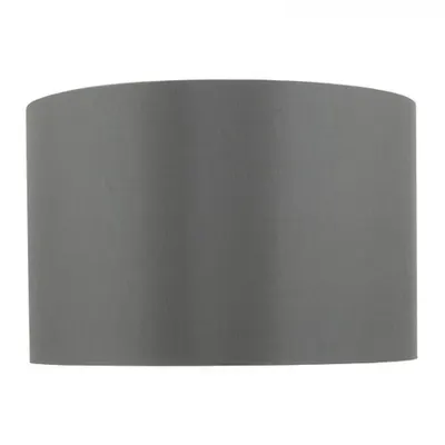 Abajur Quinn Grey Faux Silk Drum Shade 30cm
