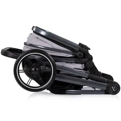 Carucior 2 in 1 pentru copii Chipolino Pearl Platinum, transformabil, sezut reversibil, bara detasabila, roti cu suspensii, geanta, greutate admisa 22 kg