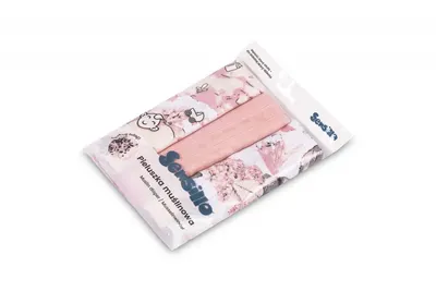 Set 3 scutece din muselina Sensillo Pink 60x80 cm EG-0008, material din bumbac, moale, absorbant