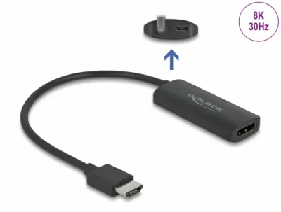 Adaptor HDMI la Displayport 8K30Hz T-M, Delock 64213