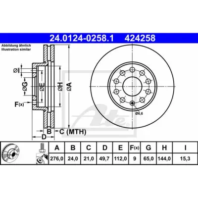 Disc frana ATE 24.0124-0258.1